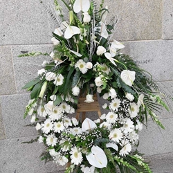 Corona 2 cabezales flores blanca - Imagen 1