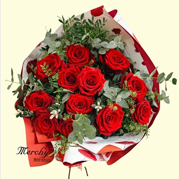 Ramo de 12 rosas rojas - Imagen 1