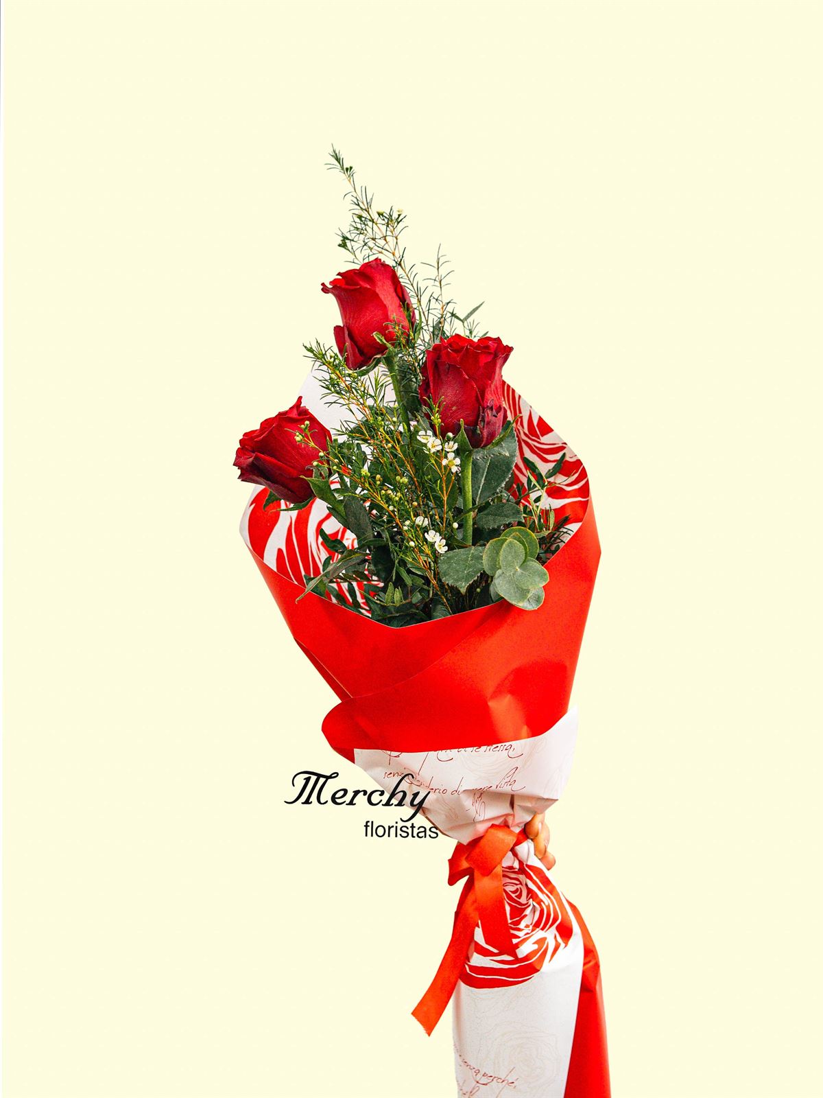 Ramo de 3 rosas rojas - Imagen 1