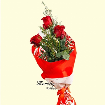 Ramo de 3 rosas rojas - Imagen 1