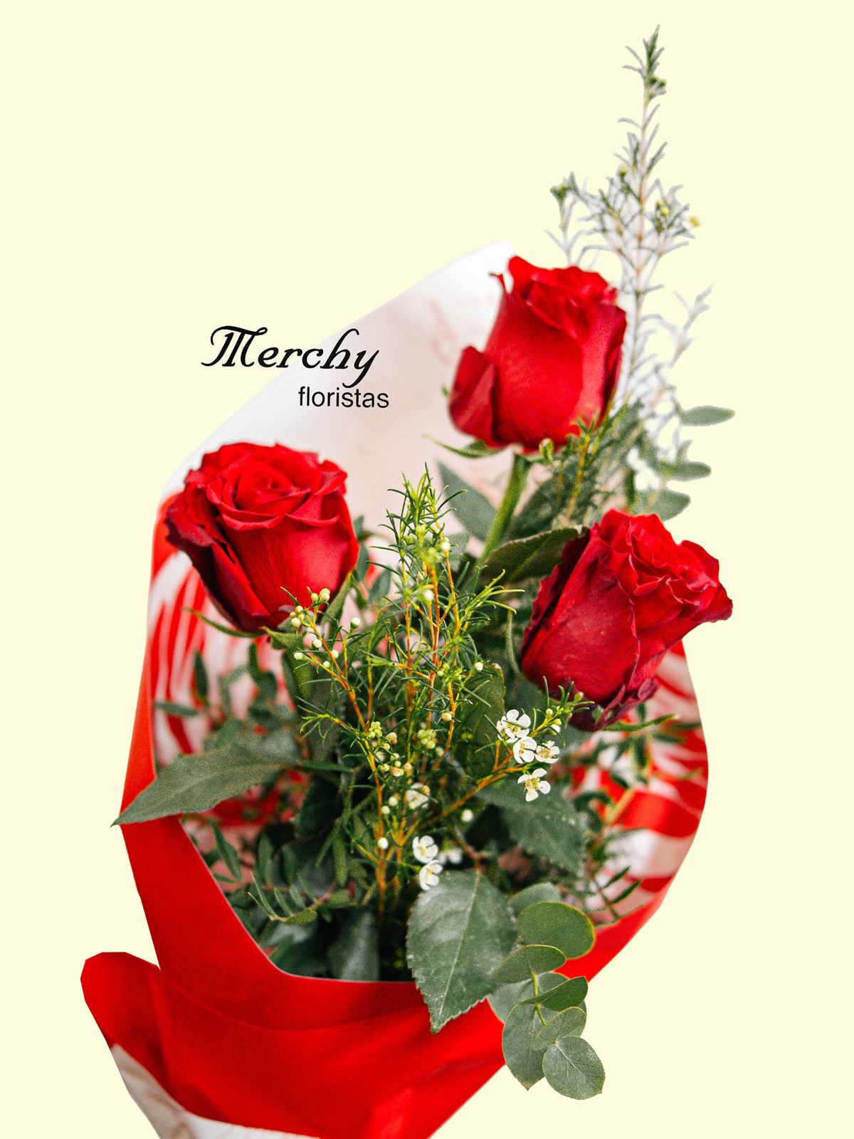 Ramo de 3 rosas rojas - Imagen 2