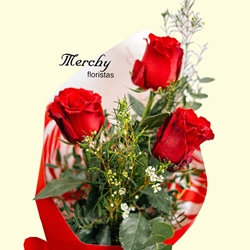 Ramo de 3 rosas rojas - Imagen 2