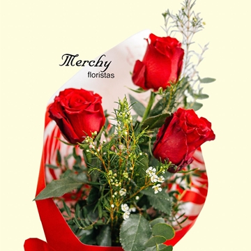 Ramo de 3 rosas rojas - Imagen 2