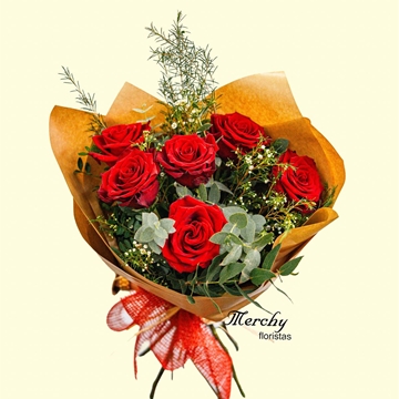 Ramo de 6 rosas rojas - Imagen 1