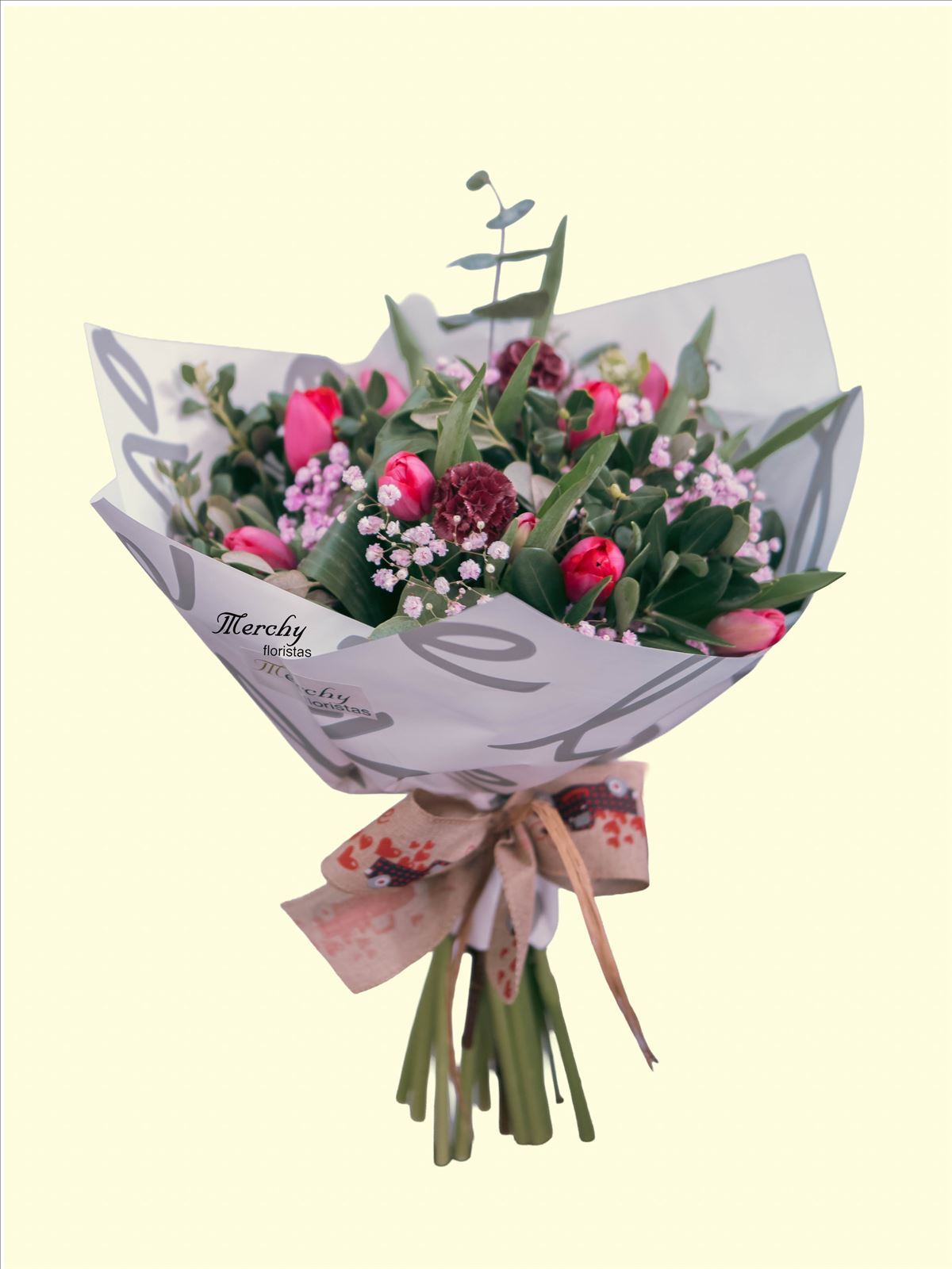 Ramo de tulipanes con flores variadas - Imagen 1