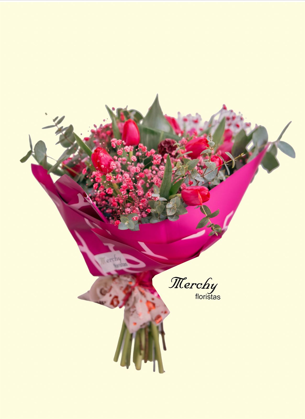 Ramo de tulipanes con flores variadas - Imagen 1