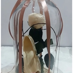 Rosa Eterna Blanca + Zapato de Chocolate - Imagen 1